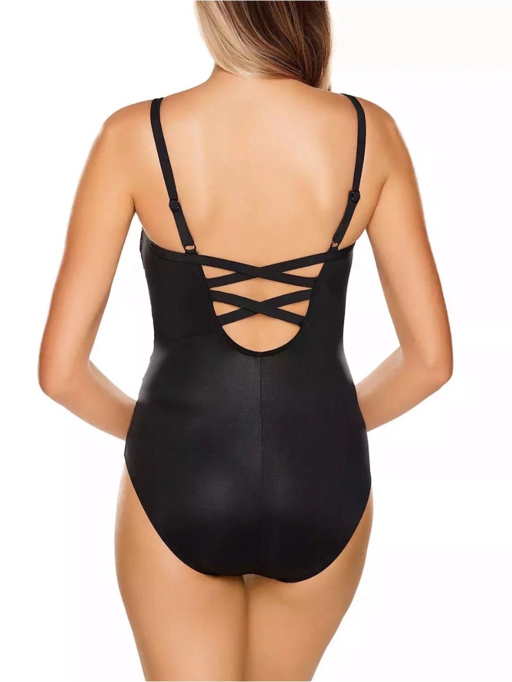 Miraclesuit Temptation Underwire Black One Piece Swimsuit Women’s Size US 8 - Picture 2 of 11